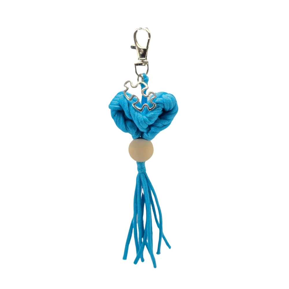 Autism "Walking Heart Beat" Keychain In Blue